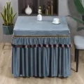 Graue Samt Tischabdeckung dekorative Heizdecke staubdichte Mahjong Tischdecke Heimtextil - 75*140*68 cm / Ginkgoblatt Blau Ganzjahresstil