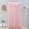 Tenda per porta in pizzo rosa con struttura in garza traspirante e design delicato. - Larghezza 90 cm, altezza 200 cm / Rosa Caramello