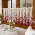 Tendina corta stile rustico con tulipani, tenda semitrasparente per finestra e decoro. - 300*60 cm / Tulipano