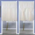 Weisser spitzen türvorhang kurzer transparenter vorhang für schlafzimmer küche 2er set - Beige Halbgardine im Dreamy-Stil, doppellagig (Futter + Spitze)