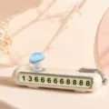 Dettaglio cartello parcheggio temporaneo auto fungo, creativa scheda numero telefono veicolo. - Fungo Blu Sorridente / Beige