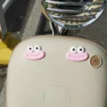 Cute electric vehicle decoration accessory big mouth monster sticker detail showcase. - Pink