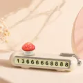Simpatico fungo targa numero parcheggio temporaneo auto telefono accessorio interni - Fungo Arancione Stordito / Beige