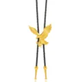 Western Cowboy Bolo-Krawatte mit goldenem Adler-Anhänger und schwarzem Lederband - Adler-Stil (USMC)
