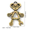 Retro bronze alloy robot pendant featuring movable limbs and mechanical gear details - Gear Robot Style (Model B)