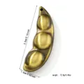 Vintage bronze pea pod pendant DIY jewelry accessory showing dimensions and weight - Pea Pod