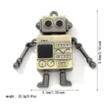 Vintage-Roboter-Anhänger aus Bronze-Legierung mit beweglichen Gliedmaßen und Strasssteinen - Roboter B / 1 Stück