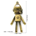 Vintage Roboter-Anhänger aus Bronzelegierung mit beweglichen Gliedern und Maßangaben - Roboter C / 1 Stück