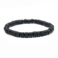 Pulsera retro de cuentas de madera negra con forma de ábaco, estilo unisex minimalista - Negro