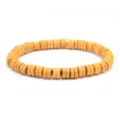 Pulsera de cuentas de madera amarilla estilo ábaco, retro minimalista para hombre y mujer - Amarillo Tierra