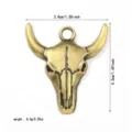 Vintage brass-colored bull head skull pendant for DIY necklace accessories 3.8x4.3cm - Bull Head (A0140)