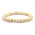 Pulsera retro de cuentas de madera tipo ábaco en blanco crema para hombres y mujeres minimal - Blanco Roto