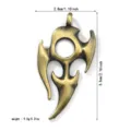 Retro bull head flame pendant for necklace DIY showing dimensions and 9.0g weight - Flame Style (A0140)