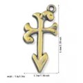 Vintage bronze cross pendant with arrow base, 5.6cm length for DIY handmade jewelry making - Anchor Cross (A0140)