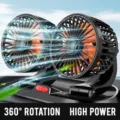 Dual head car fan USB vehicle electric cooling fan 360 degree rotation powerful airflow - Dual-Head Fan
