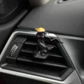 Car air vent ancient swordsman figurine ornament, black wuxia hero design for auto interior decor. - Swordsman with Cloak