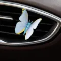 Blue Butterfly Car Air Vent Clip Cute Interior Decorative Ornament in Blue, 1Piece - Adhesive Type / Blue