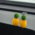 Simpatici ornamenti per cruscotto auto ananas in resina, mini decorazione di frutta 2 pz. - Ananasso Tagliato in Obliquo / Set di 4