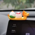 Chinese style dragon boat car ornament, cute resin cartoon rice ball variant decor. - Egg Yolk Zongzi + Dragon Boat