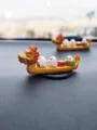 Cute dragon boat car dashboard ornament resin cartoon rice dumpling figurine interior decor - Dragon Boat 5-Piece Set + Round Mat