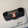 Estuche para gafas de sol para parasol de coche clip de almacenamiento de cuero negro - Core de Manzana + Estuche para Gafas / Negro
