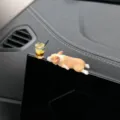 Mini schlafender Corgi Auto Ornament süßer Hund Armaturenbrett Dekoration Deko Figur - Liegender Corgi + Eiszitrone