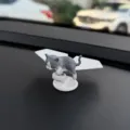 Cute gray cat rotating airplane car dashboard ornament, creative interior decoration item sku. - Lying Gray Cat + Rotating Airplane