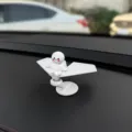 Rotating airplane car ornament interior center console decoration cute cartoon doll dashboard decor - Minimalist White Figure + Rotating Airplane