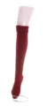 Red Knitted Over-Knee Stirrup Leg Warmers Cozy Indoor Thermal Long Socks For Women - One Size / Burgundy