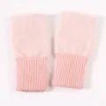 Damen Winter rosa Plüsch gestrickte fingerlose Handschuhe warme Handgelenkwärmer Büro - Einheitsgröße / Rosa