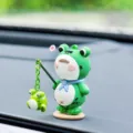 Lindo adorno de rana luminosa para tablero de coche, decoración de animales de dibujos animados. - 1 Figura de rana grande