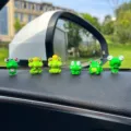 Pequeñas figuras de rana luminosas para coche bonitas decoraciones para salpicadero - 6 Ranas pequeñas regulares