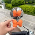 Lindo lazo naranja brillante decoración de espejo retrovisor para scooters eléctricos y accesorios - Paquete de 2 / Naranja