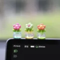 Joli pot de fleurs en résine pour tableau de bord de voiture, petite décoration florale SKU - Rose Vert Orange Ensemble de 3