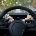Cute bear car steering stalk plush doll ornament pair, fluffy interior accessories for women - Pilot Bear + Little Flower Bear