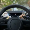 Cute bear car interior decoration plush toy for steering wheel wiper lever accessory - Pilot Bear + Candy Bear