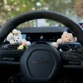 Cute bear car interior decoration plush doll ornament for steering column wiper - Candy Bear + Little Flower Bear