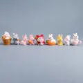Miniature carrot rabbit figurines set for car dashboard and desktop decoration, cute gift. - Magic Rabbits Complete Set (9 Styles + Bamboo Basket)