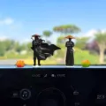 Figurita de espadachín de estilo antiguo chino salpicadero de coche resina escritorio - Estilo Capa y Espada con Naranjas