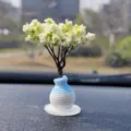 Mini tableau de bord voiture arbre ornement micro paysage vase bleu fleur artificielle decor - Bouteille Bleue Arbre de Poirier