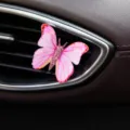 Car Air Vent Butterfly Decoration Red Paste Type 1Pcs Cute Car Interior Accessory - Adhesive Type / Red