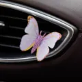 Car Air Vent Butterfly Decoration Purple Adhesive 1Pcs Cute Animal Car Interior Charm - Adhesive Type / Purple