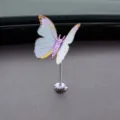 Purple butterfly spring car dashboard ornament, cute healing style shaking interior decor. - Spring Style / Purple