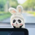 Lindo adorno de coche panda, decoración creativa de salpicadero conejito para mujeres y niñas. - Oreja de conejo / Panda
