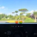 Ornamento carino per cruscotto auto di frutta, decorazione in miniatura di mela e cachi. - Arancia (Grande Fortuna) / 2 Pezzi/Set