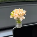 Auto Armaturenbrett kleine künstliche Blumen Vase Ornament, heilende Schreibtisch Dekoration. - Hortensie Oranger Vase Ornament