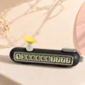 Simpatica scheda di parcheggio temporaneo fungo targa numero di telefono auto ornamento. - Fungo Giallo Sorpreso / Nero Inchiostro