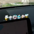 Figuras de perrito postre para salpicadero de coche, decoraciones de resina bonitas. - Set de 6 Piezas