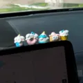 Lindo cachorro postre coche salpicadero decoración lindas figuras de animales juego - 5 Piezas/Paquete