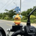 Cute capybara motorcycle handlebar decoration toy with rotating windmill for bike. - Crying Loudly (Adhesive Type)